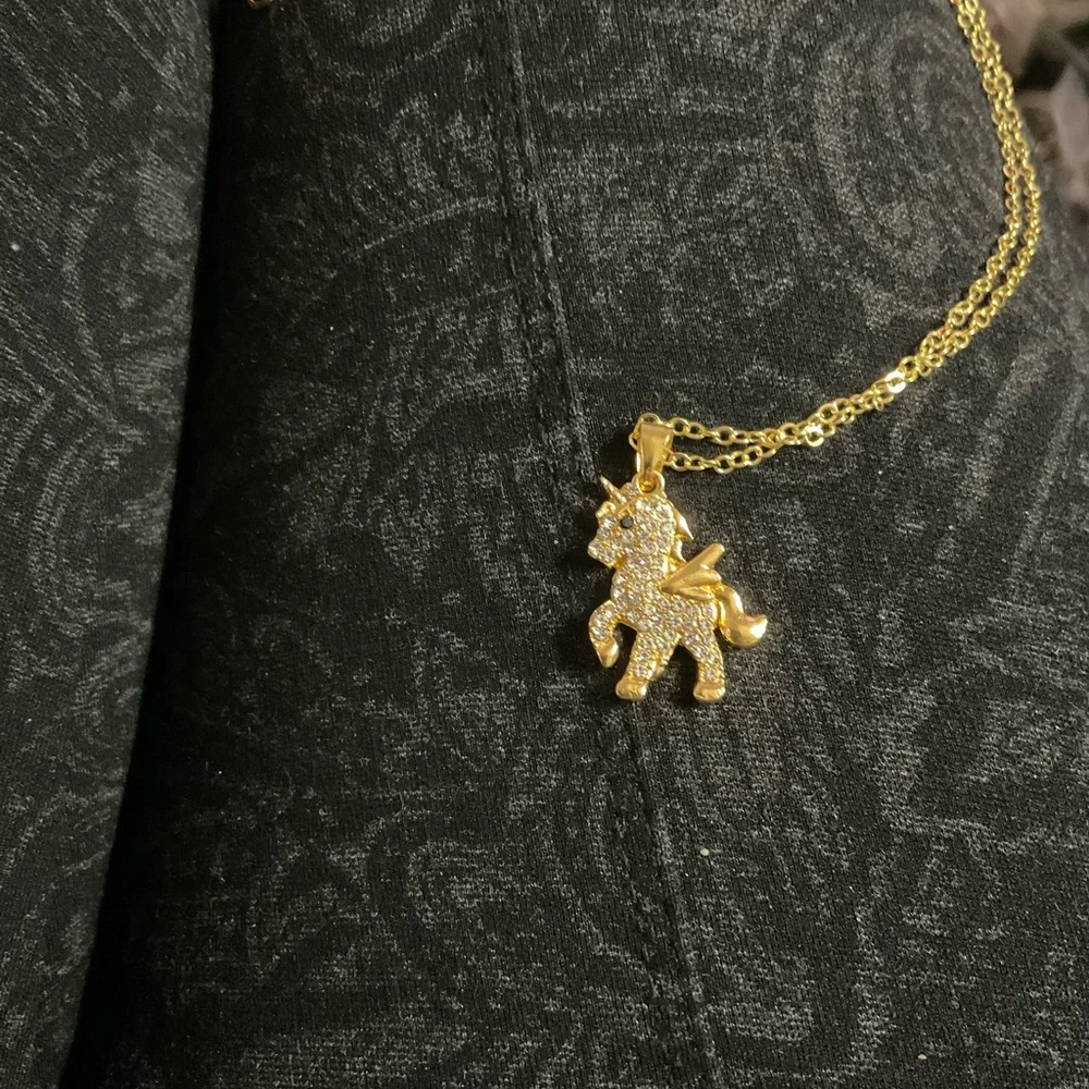 Gold Unicorn‎ Pendant Necklace for Kids